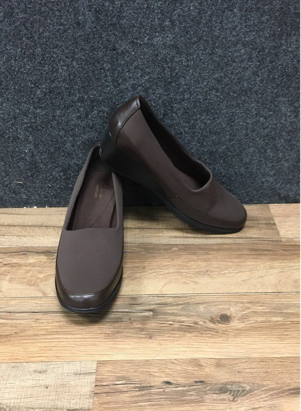 Clarks Portrait Helen Brown Wedge Pumps Women's Size 8.5 M