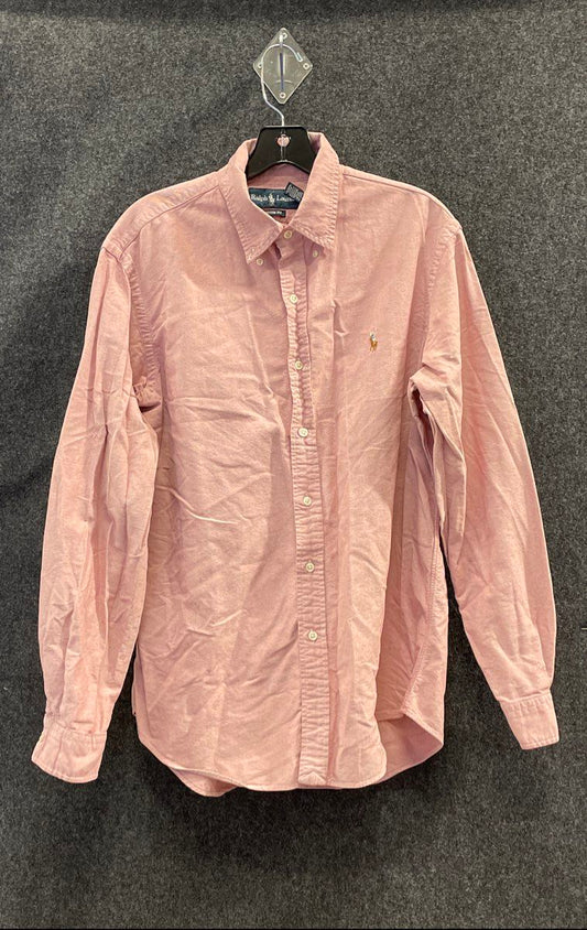 Ralph Lauren Men's Salmon Cotton Custom Fit Oxford Button Down Shirt Sz L