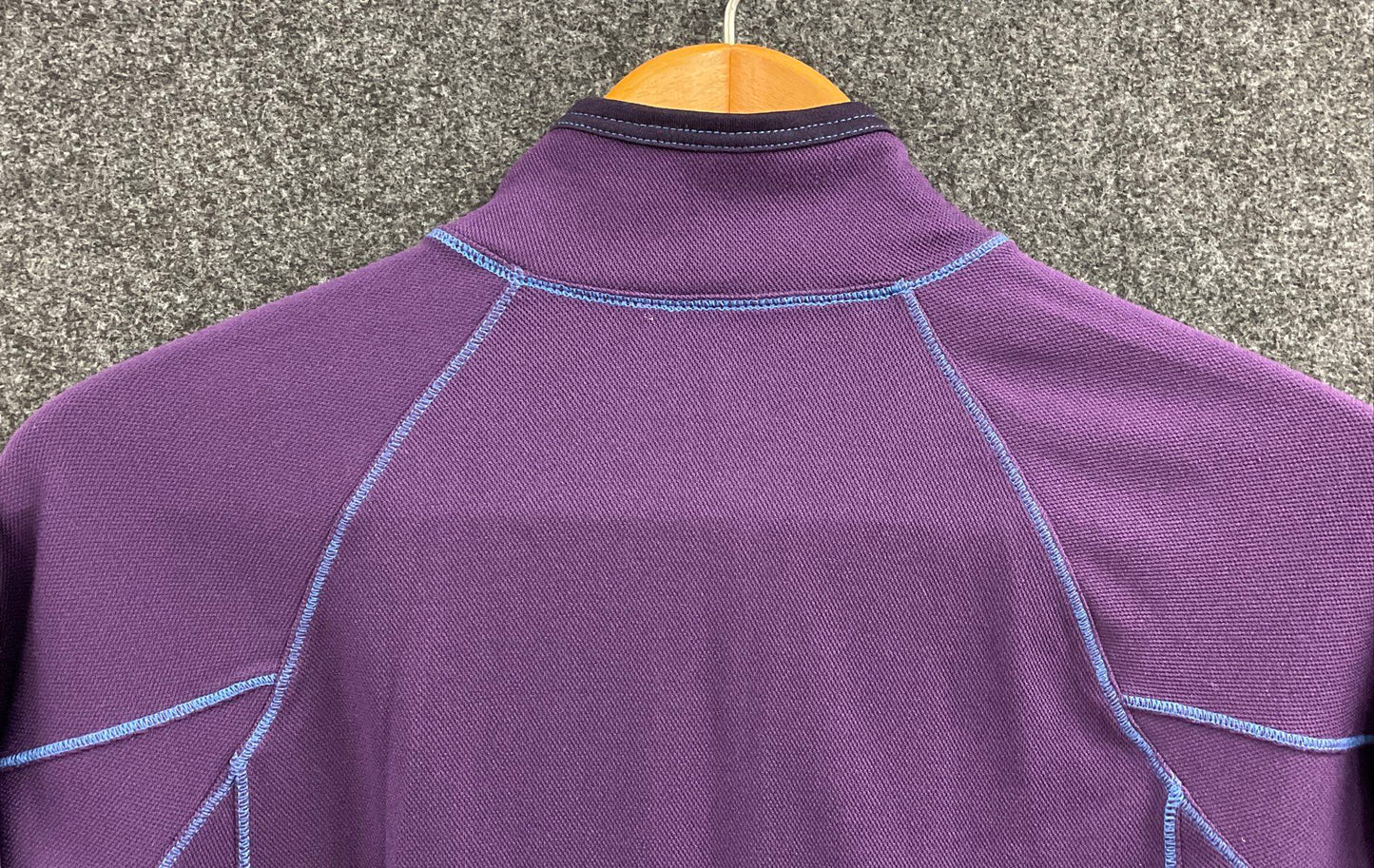 L.L. Bean Women's Purple Midweight Base Layer 1/4 Zip Pullover Thumbholes Sz S