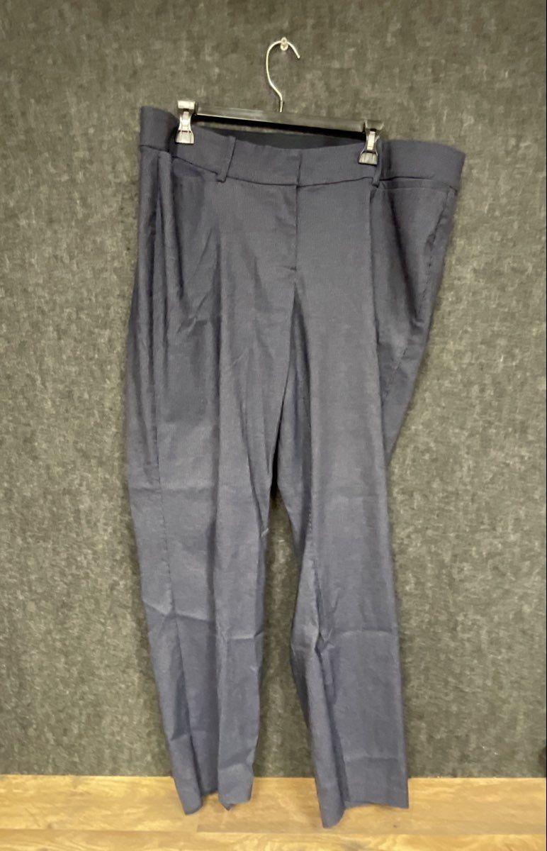 Lane Bryant Women's The Allie Straight Leg Trousers Blue Textured Size 18R