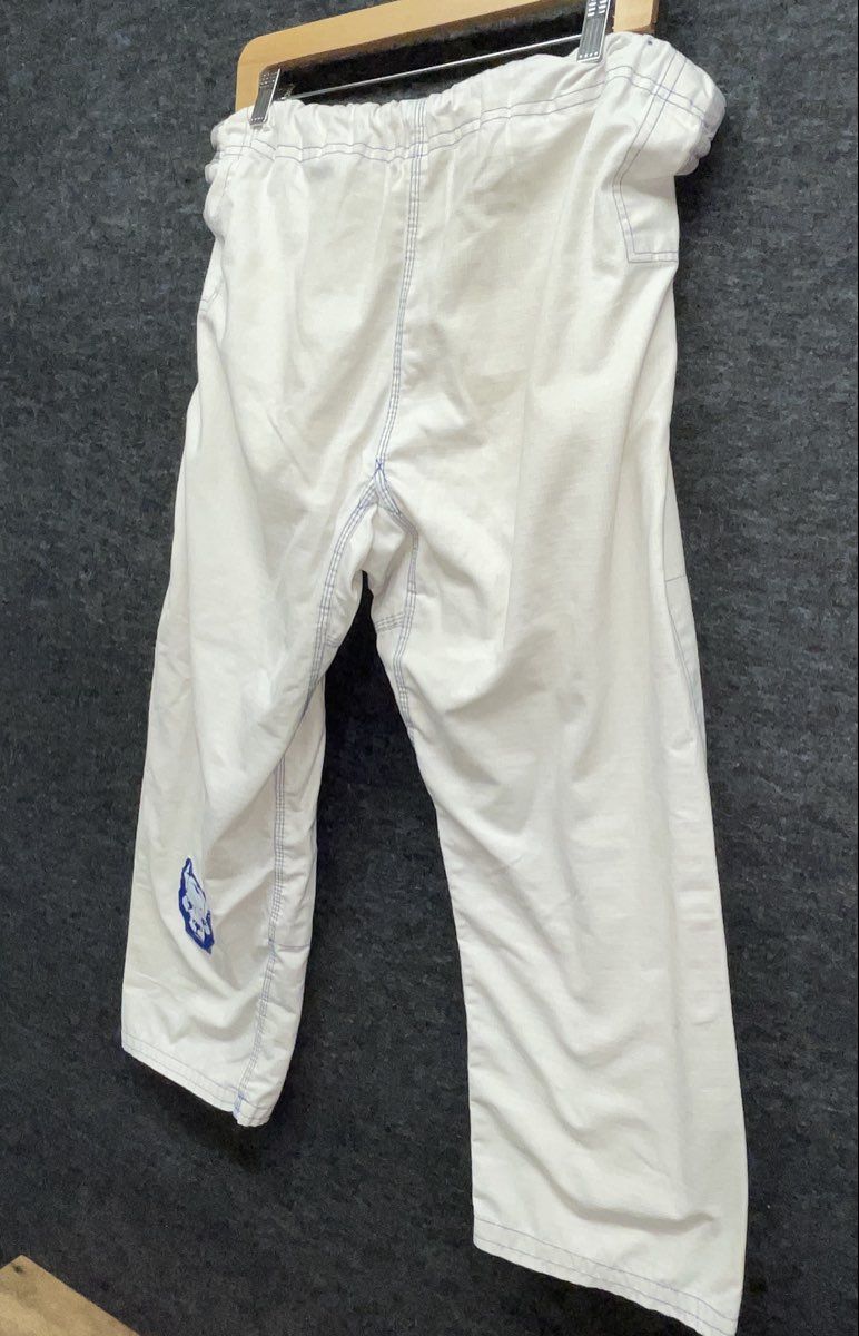 Gameness Feather Men's Jiu Jitsu BJJ Gi Pants White Cotton Ripstop Size A3