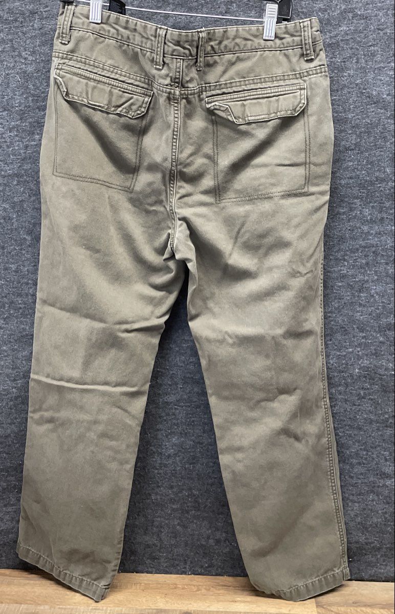 Weatherproof Men's Dark Olive 100% Cotton Canvas Utility Pants Sz 34x30