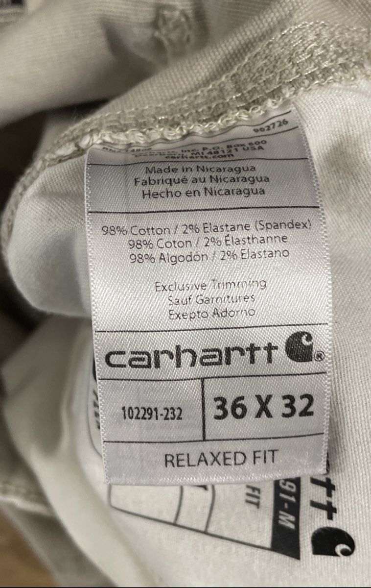 Carhartt Men's Khaki Rugged Flex Rigby Five-Pocket Relaxed Fit Pants Sz 36x32