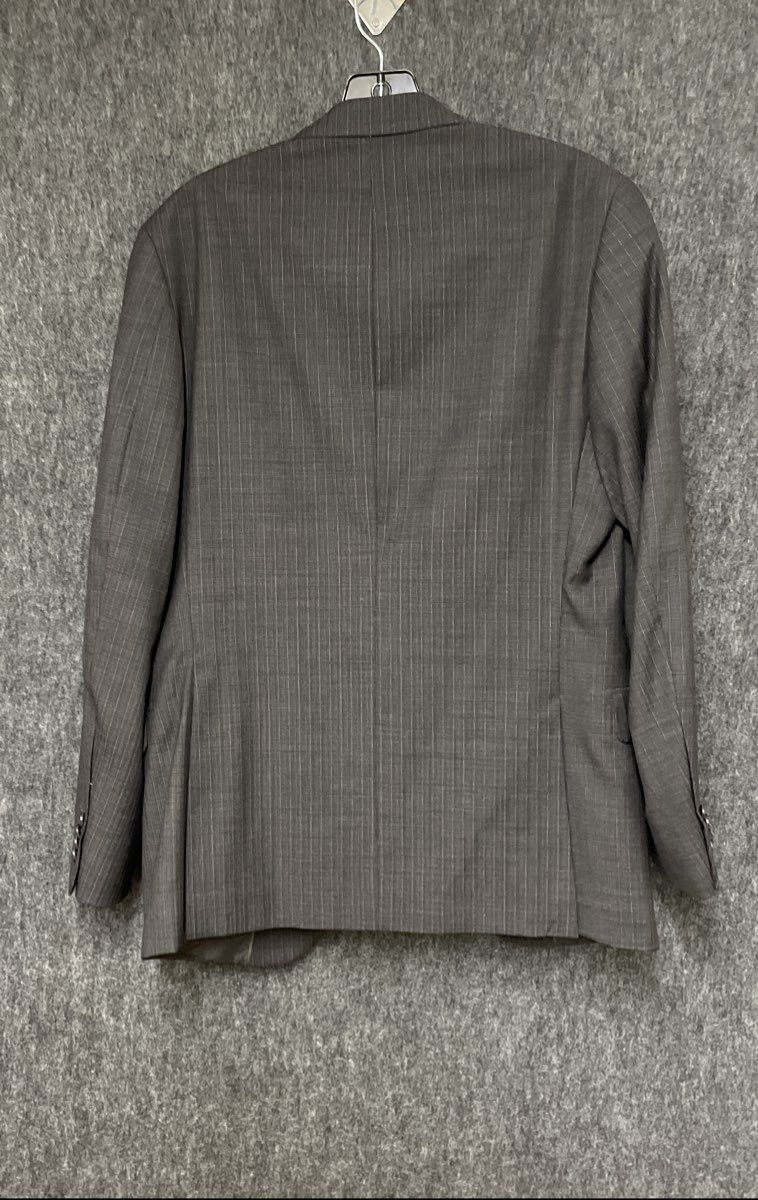 Pronto Moda Snello Men's Charcoal Pinstripe Super 140s Merino Wool Blazer Sz 36R