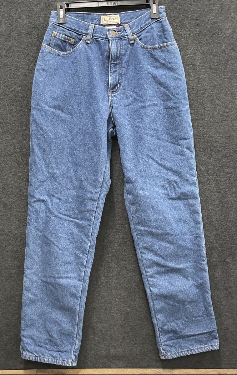 L.L. Bean Women's Blue Fleece Lined Relaxed Fit Denim Jeans Vintage Y2K Sz 8MT