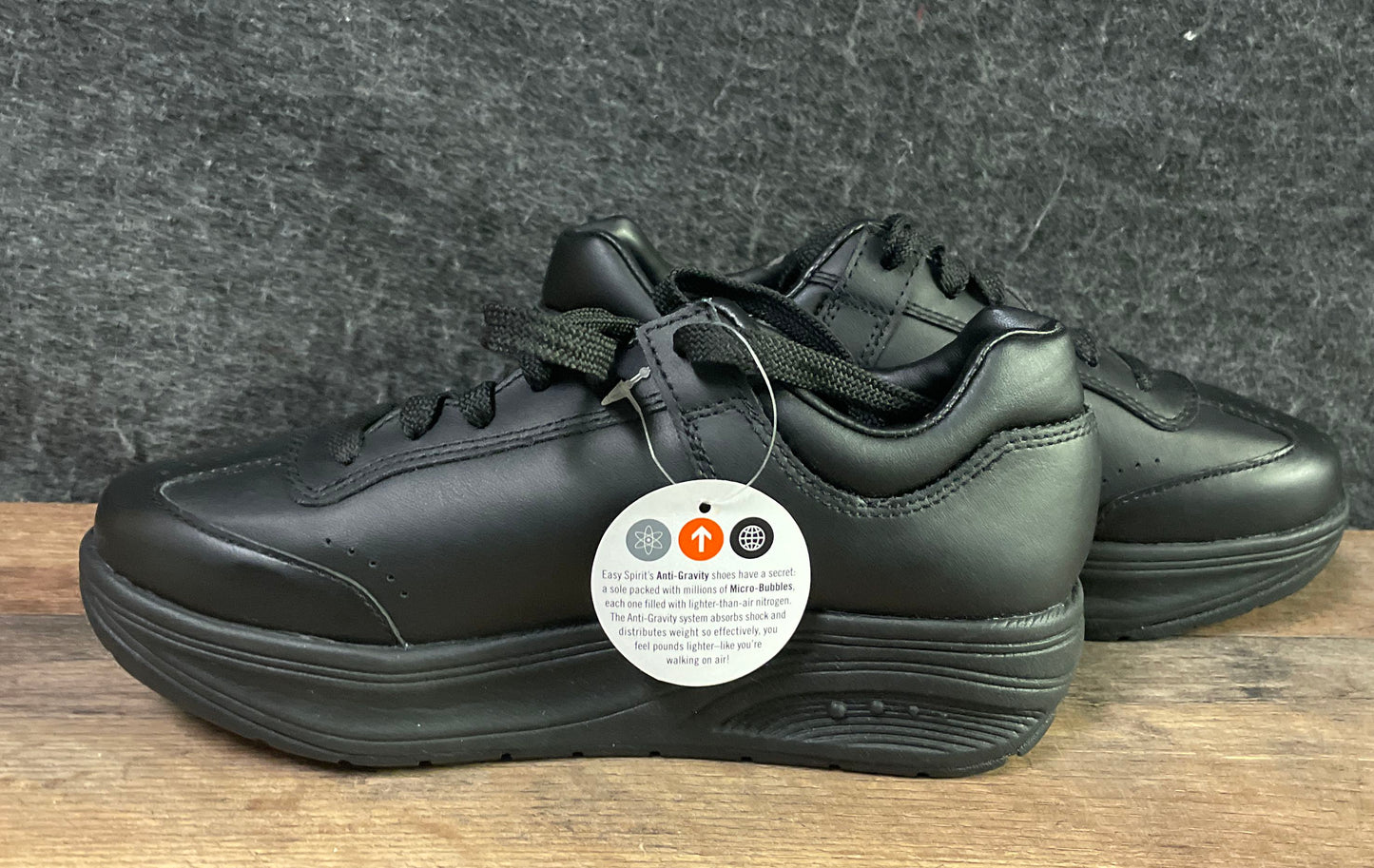 Easy Spirit Anti-Gravity Black Leather Walking Shoes Sneakers Women's Size 6