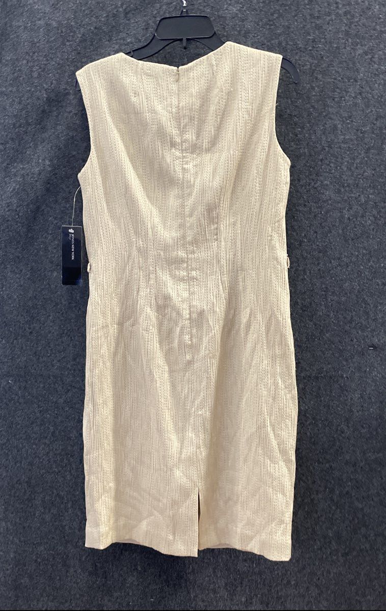 Jones New York Women's Beige Textured Sleeveless Sheath Dress Size 10 NWT