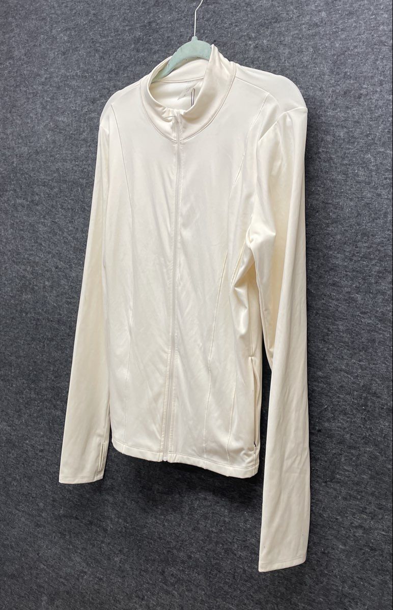 CALIA Women's Inspire Full Zip Jacket Ivory Lycra Adaptiv Thumbholes Sz XL NWT