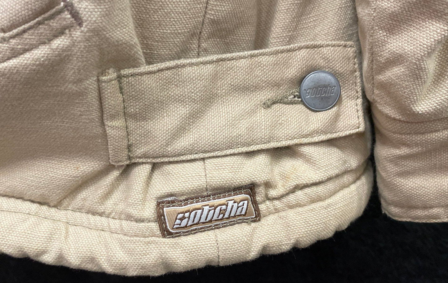 Vintage 90s Gotcha Men's Beige Sherpa Lined Cotton Canvas Workwear Jacket Sz M