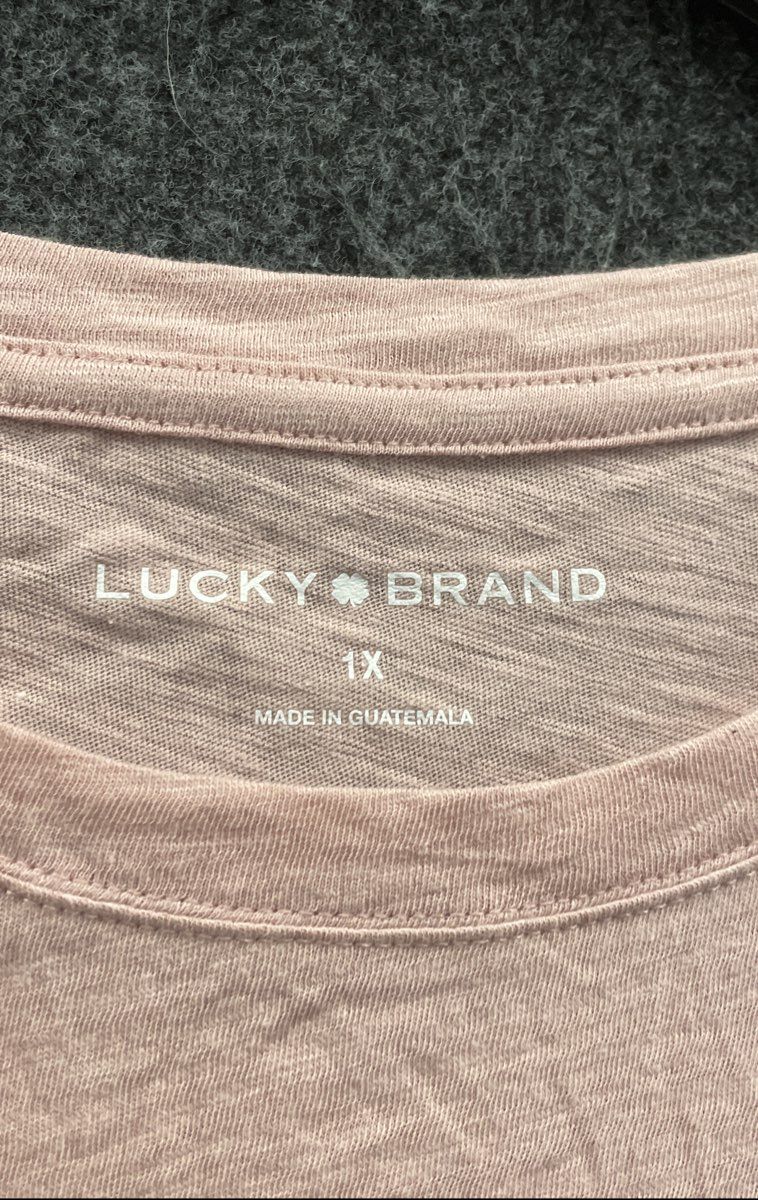 Lucky Brand Women's Pink Hamsa Hand Evil Eye Celestial Graphic T-Shirt Sz 1X