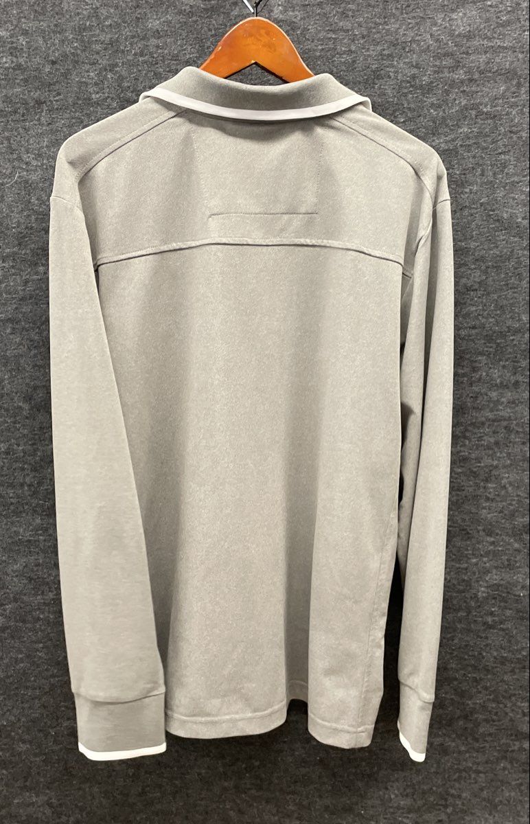 Izod Men's Grey Performance 1/4 Zip Pullover Striped Mock Neck Jacket Size L