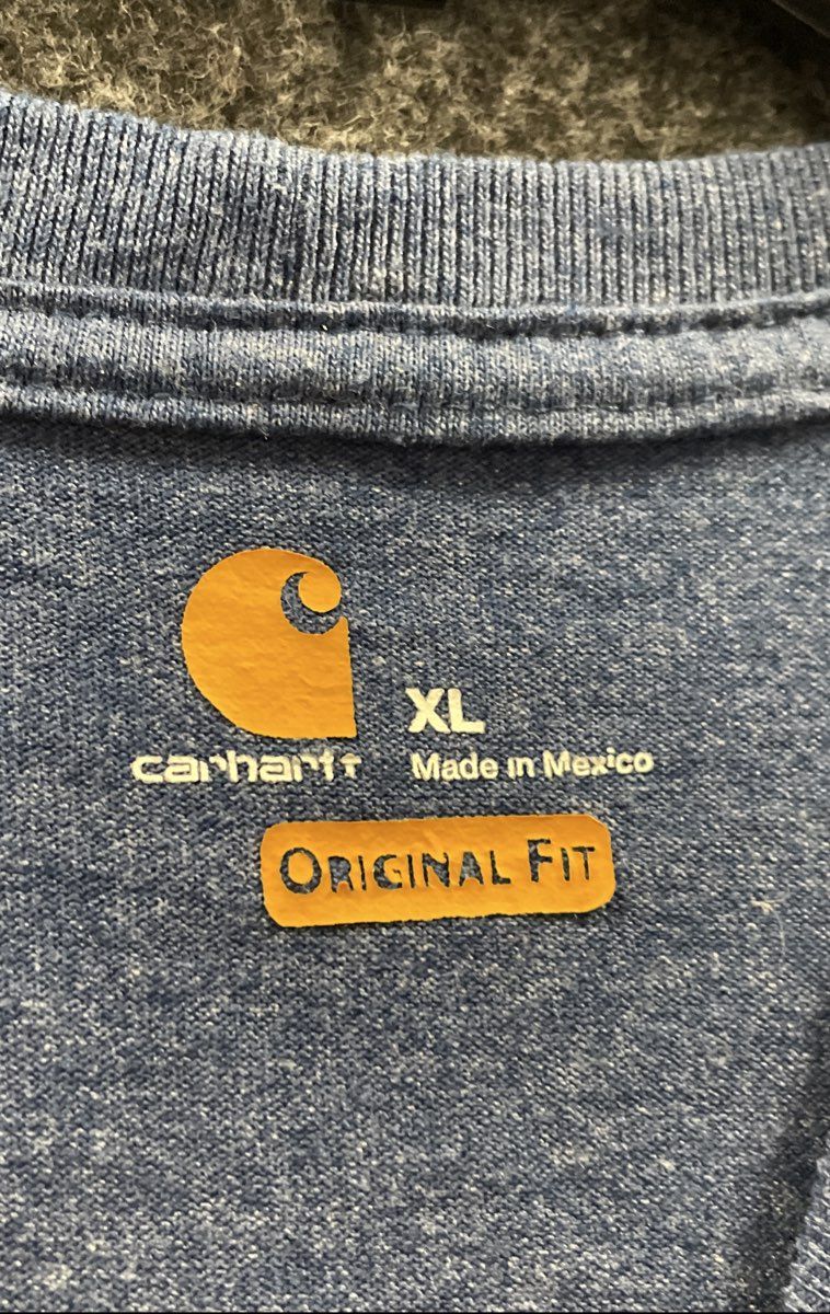 Carhartt Men's Heather Blue Original Fit Short Sleeve Workwear Pocket Tee XL