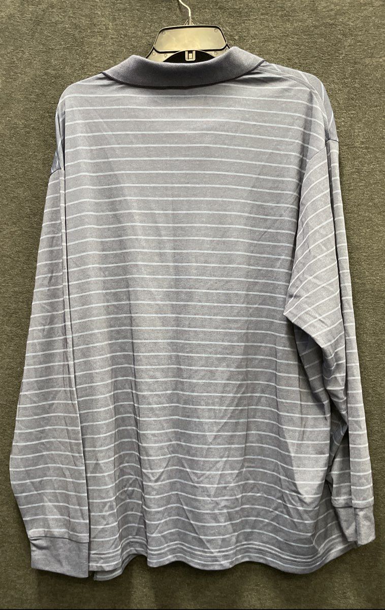 Roundtree & Yorke Men's Blue Striped Long Sleeve Travel Shirt NWT Sz 2XB