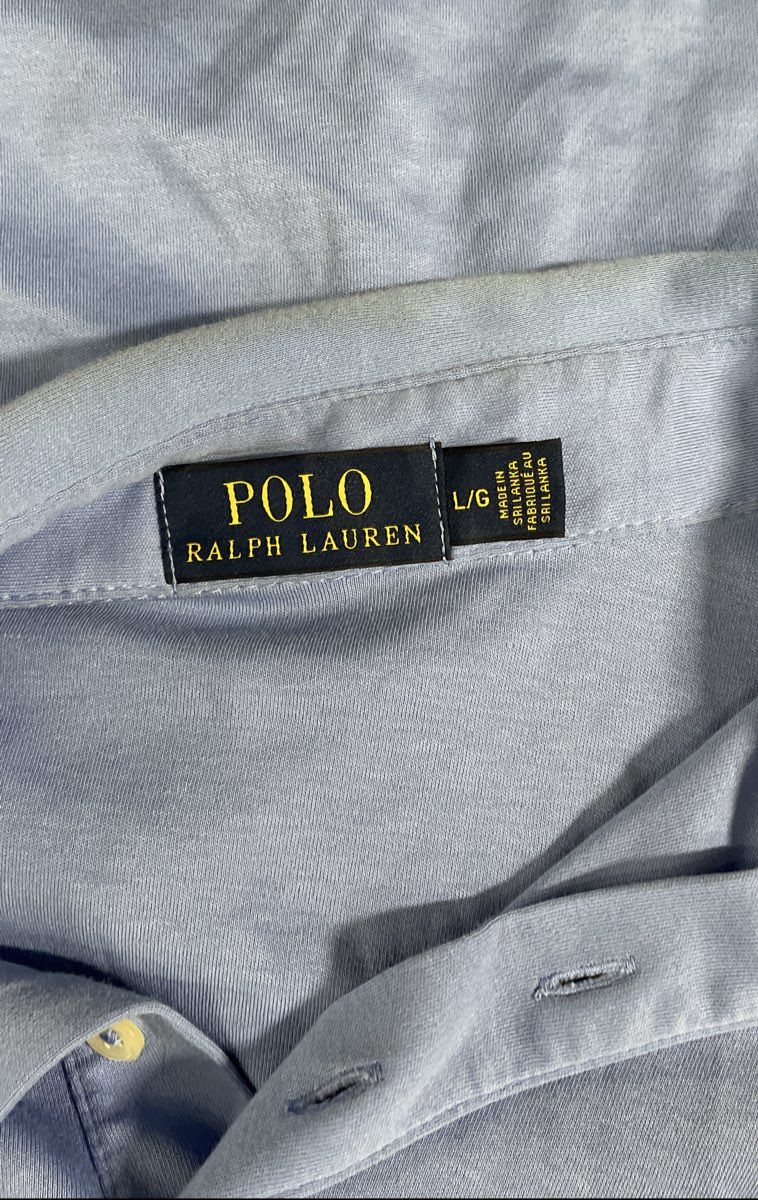 Polo Ralph Lauren Men's Light Blue Short Sleeve Jersey Polo Shirt Size L
