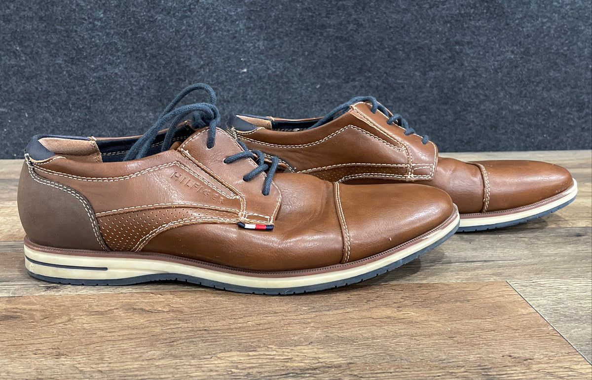 Tommy Hilfiger TMURBAN-F Brown Cognac Casual Oxford Sneakers Men's Size 8.5