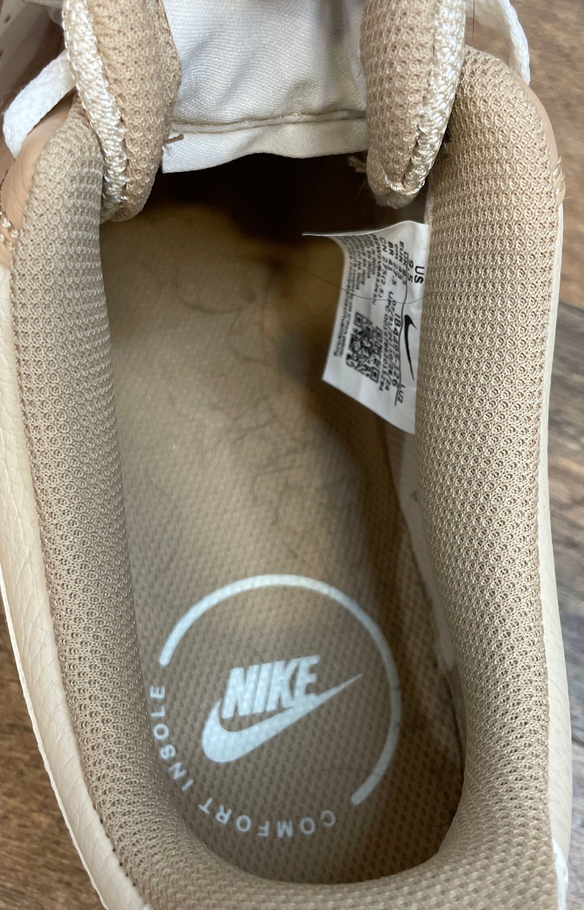 Nike Court Vision Low Next Nature Hemp Sesame White Sneakers Size 9.5