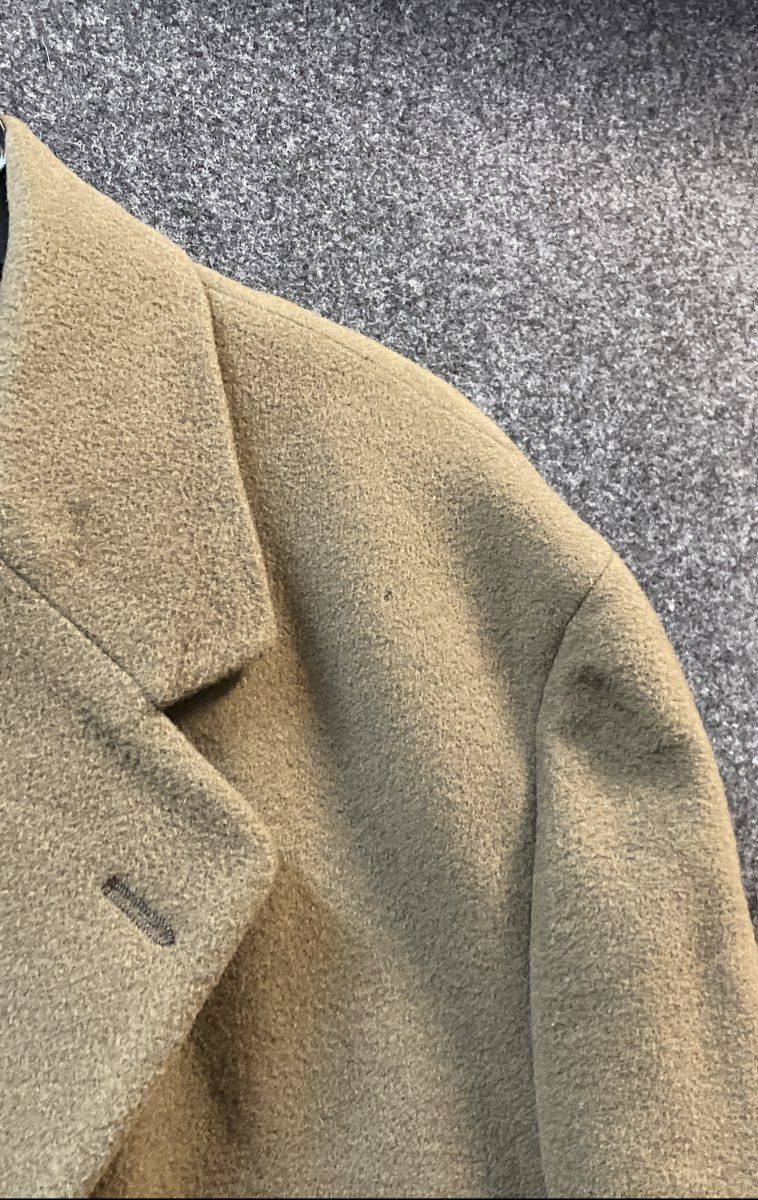 Vintage Weatherproof Men's Olive Cashmere Blend Italian Fabric Overcoat Sz 42R