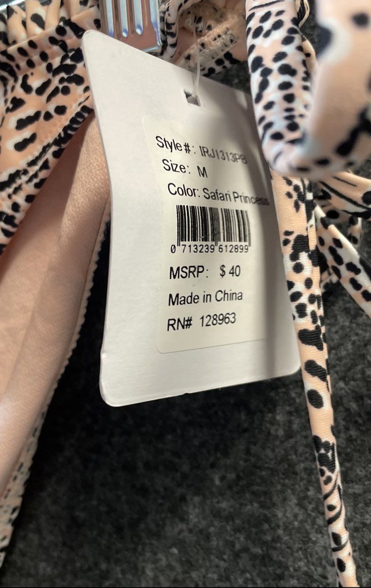 Indigo Rein Women's 2-Piece Bikini Peach Leopard Safari Princess NWT Sz M