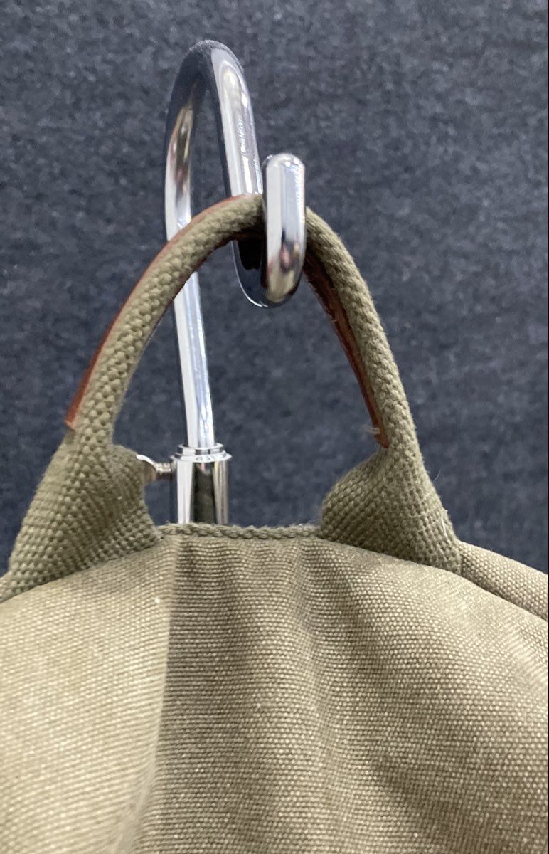 Cargoit Green Canvas Leather Trim Rucksack Backpack Travel Bag Brass Hardware