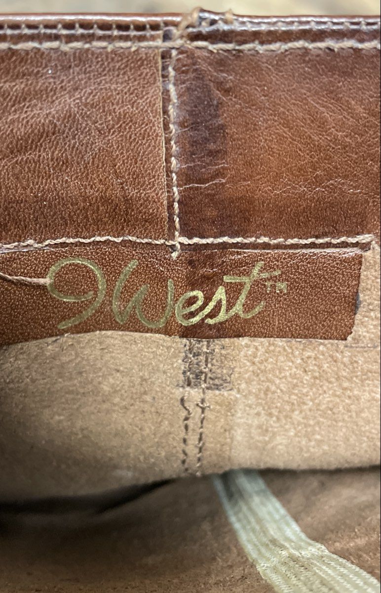 Nine West Brown Leather Tall Knee-High Flat Riding Boots Women's Size 8M