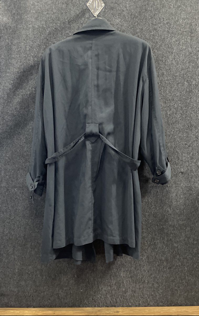 Copain-jet Soubi Tokyo Women's Blue Vintage 90s Rayon Trench Coat Sz F