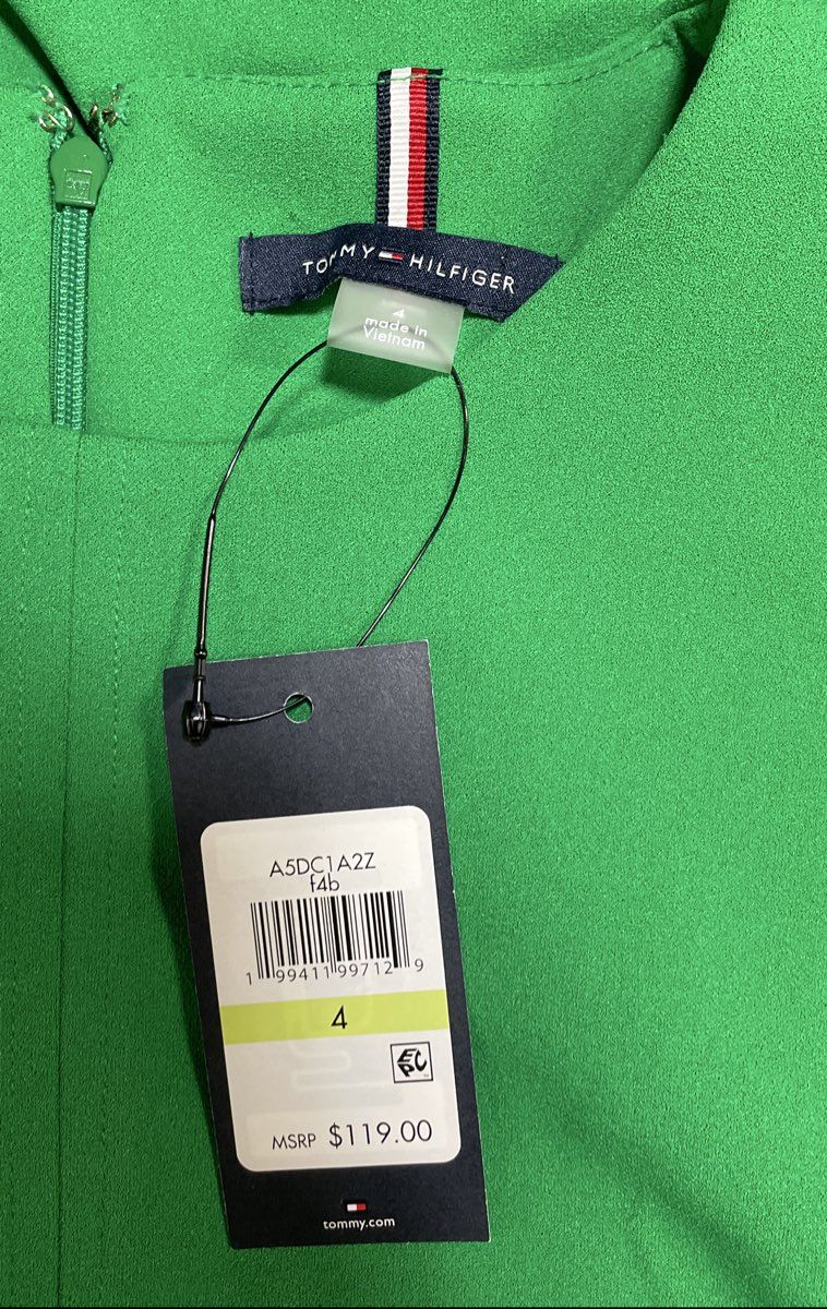Tommy Hilfiger Women's Green Short Sleeve Shift Dress Sz 4 NWT