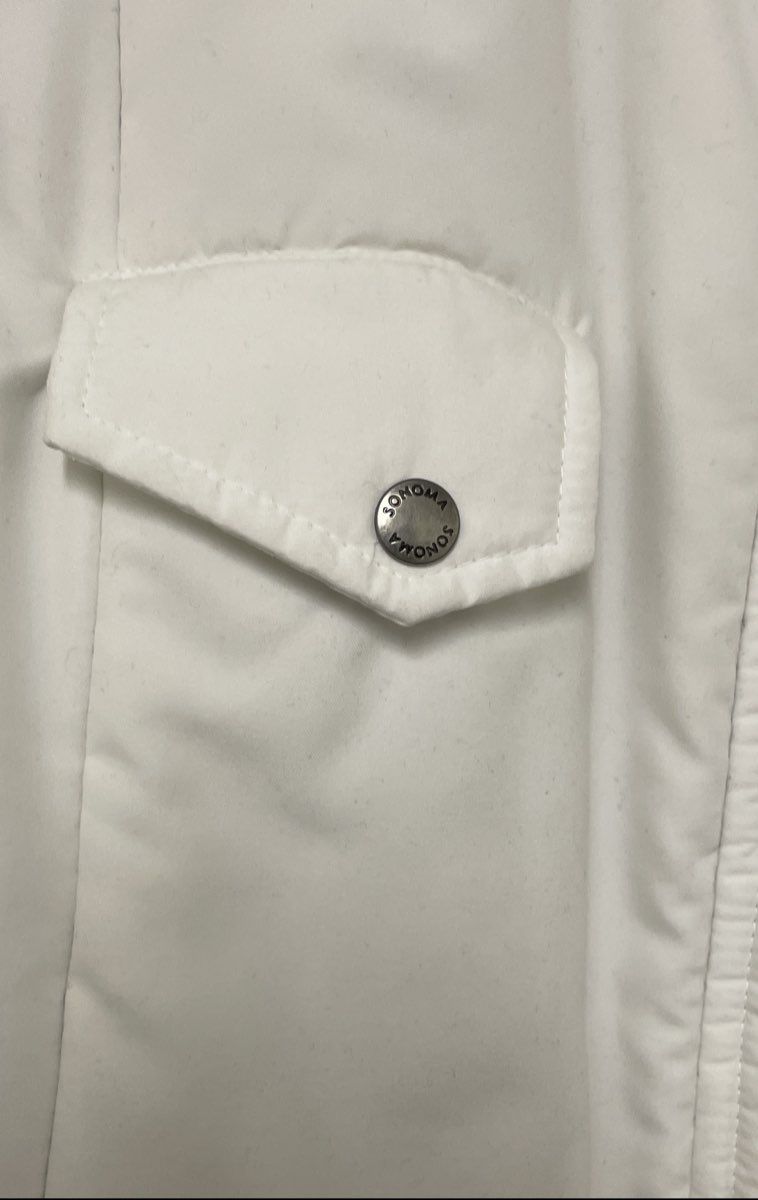 Sonoma Women's White Quilted Puffer Vest Full Zip Cotton Lined Sz 2X