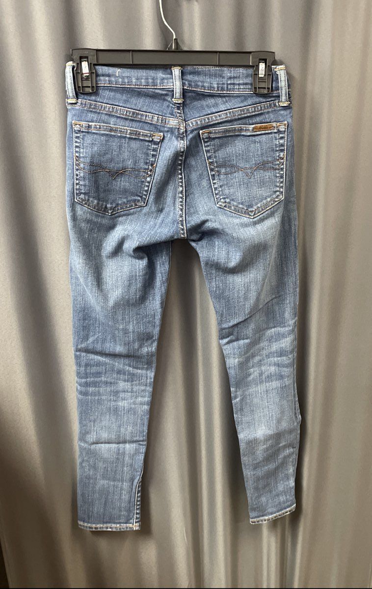 Polo Ralph Lauren Women's Tompkins Skinny Crop Jeans Blue Distressed Sz 26