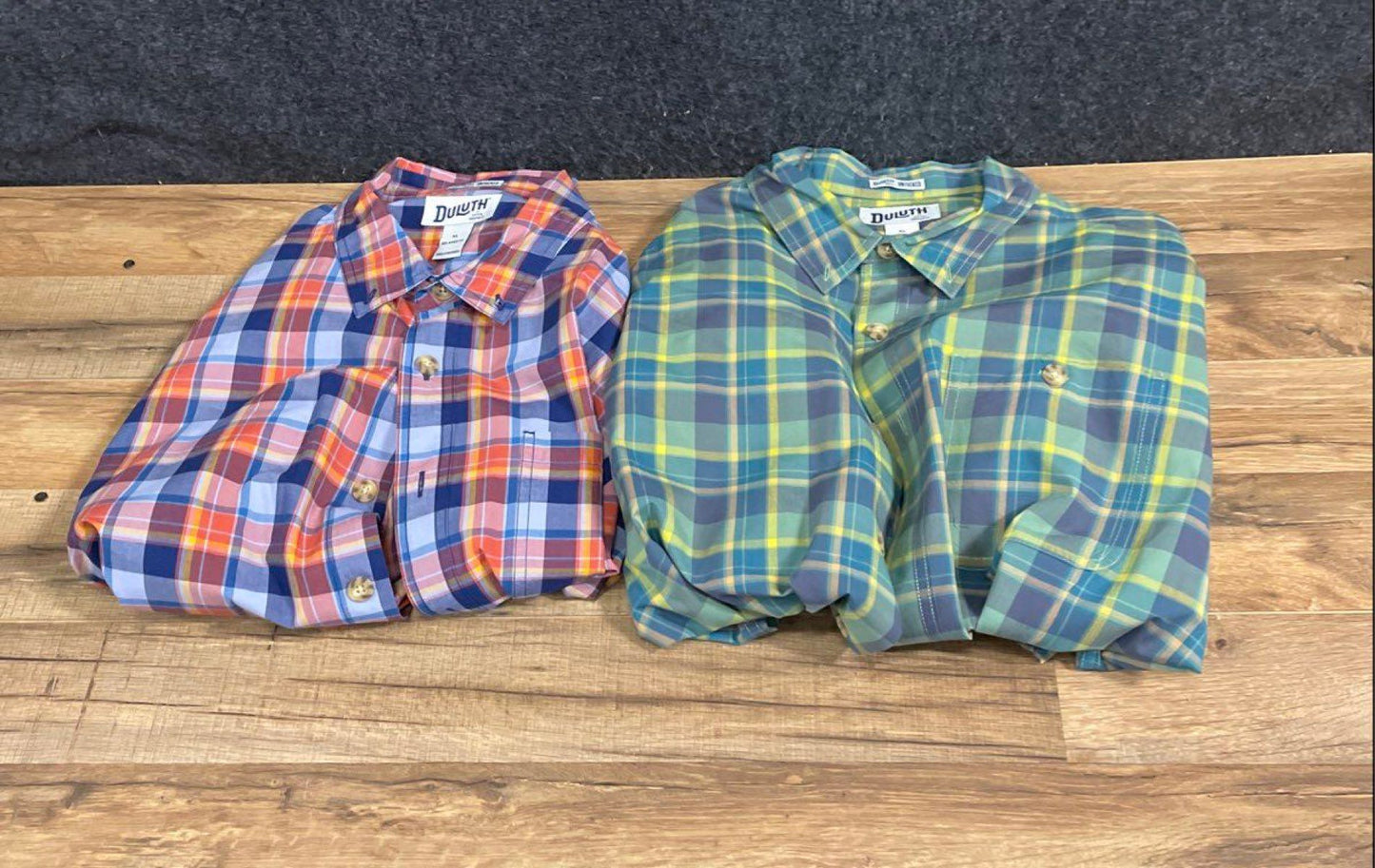 Duluth Men's Plaid Button-Up Shirts Lot of 2 Relaxed Fit Untucked Sz XL