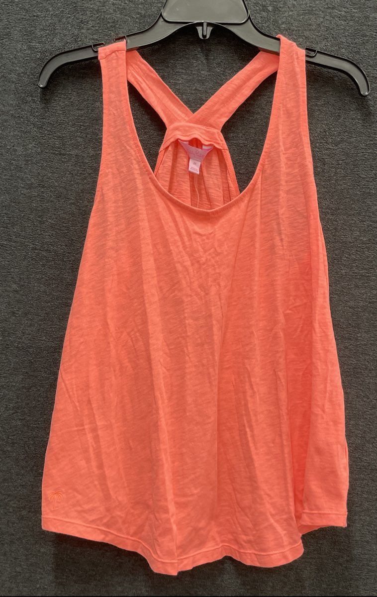 Lilly Pulitzer Women's Cordelia Top Papaya Orange Racerback Tank Sz M NWT
