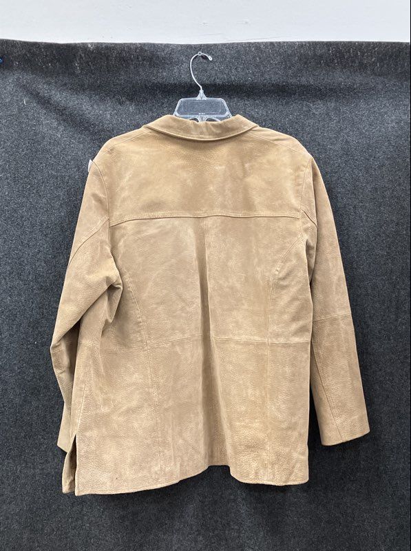 Relativity Women's Tan Genuine Suede Leather Button Front Jacket Size 2X