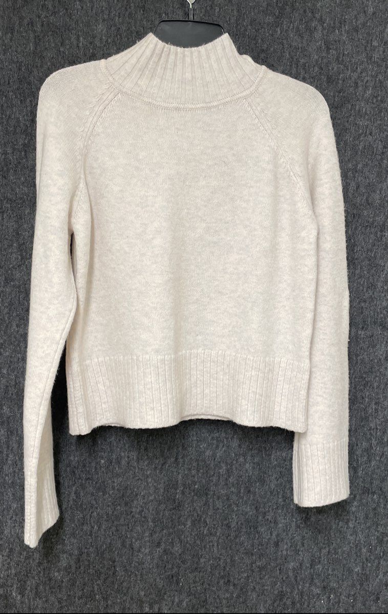 Truth by Republic Women's Mock Neck Sweater Cream Ribbed Knit Sz M NWT