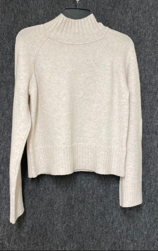 Truth by Republic Women's Mock Neck Sweater Cream Ribbed Knit Sz M NWT