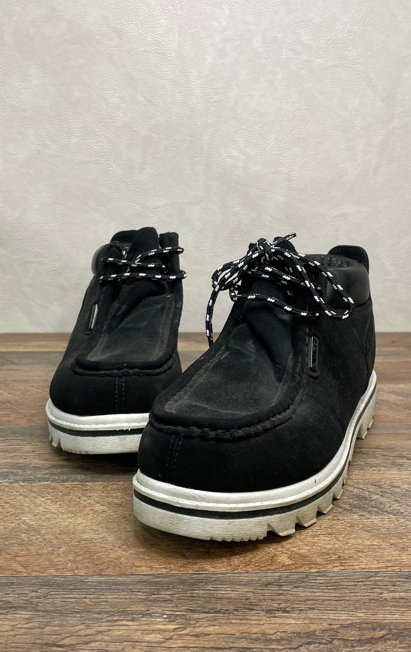 Lugz Fregade Hi Black White Synthetic Moc Toe Men's Boots Size 8.5