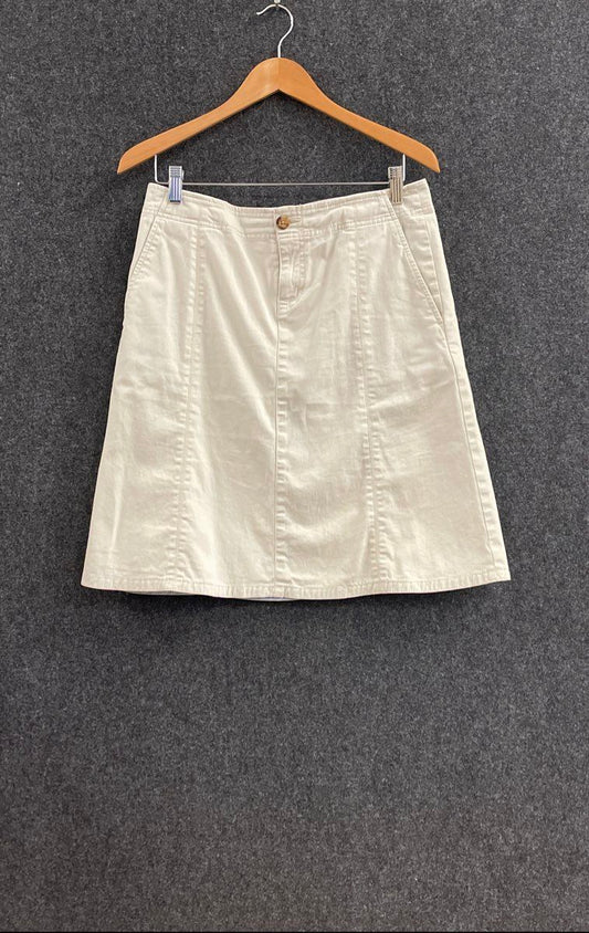 Eddie Bauer Women's Beige A-Line Cotton Blend Pockets Skirt Size 6