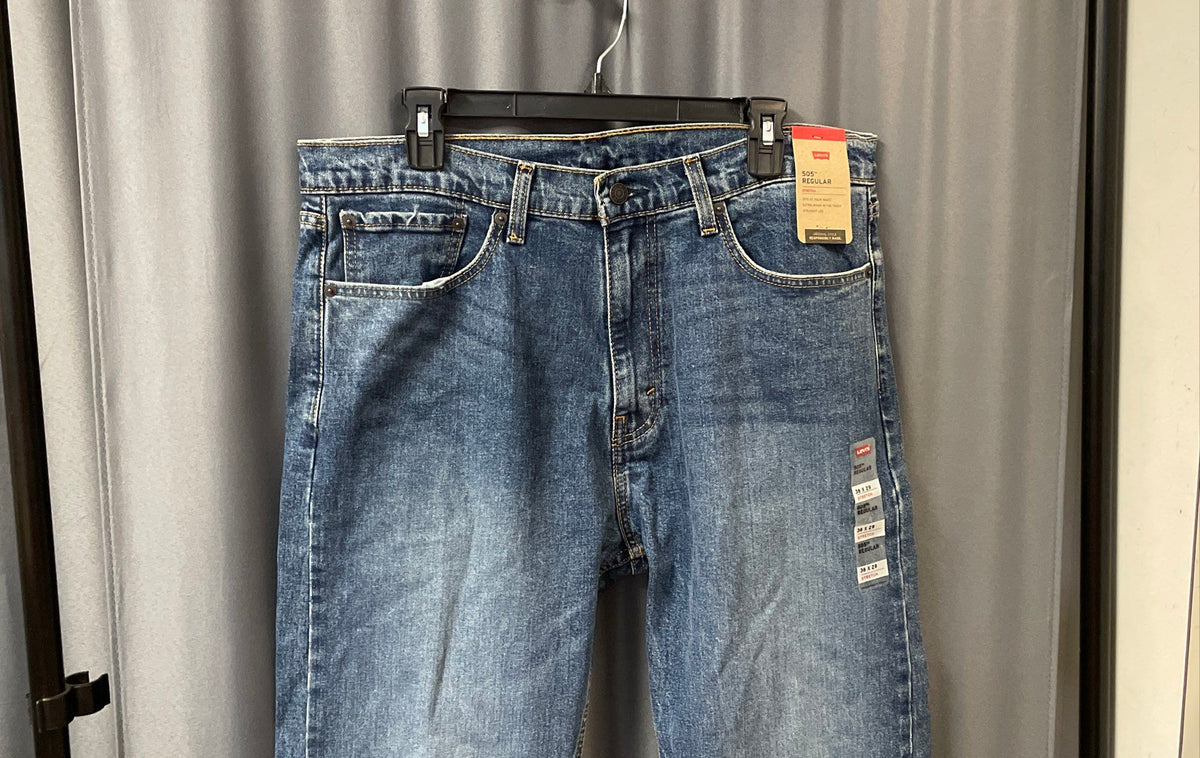 Levi's Men's 505 Regular Fit Blue Stretch Straight Leg Jeans Sz 36x29 NWT