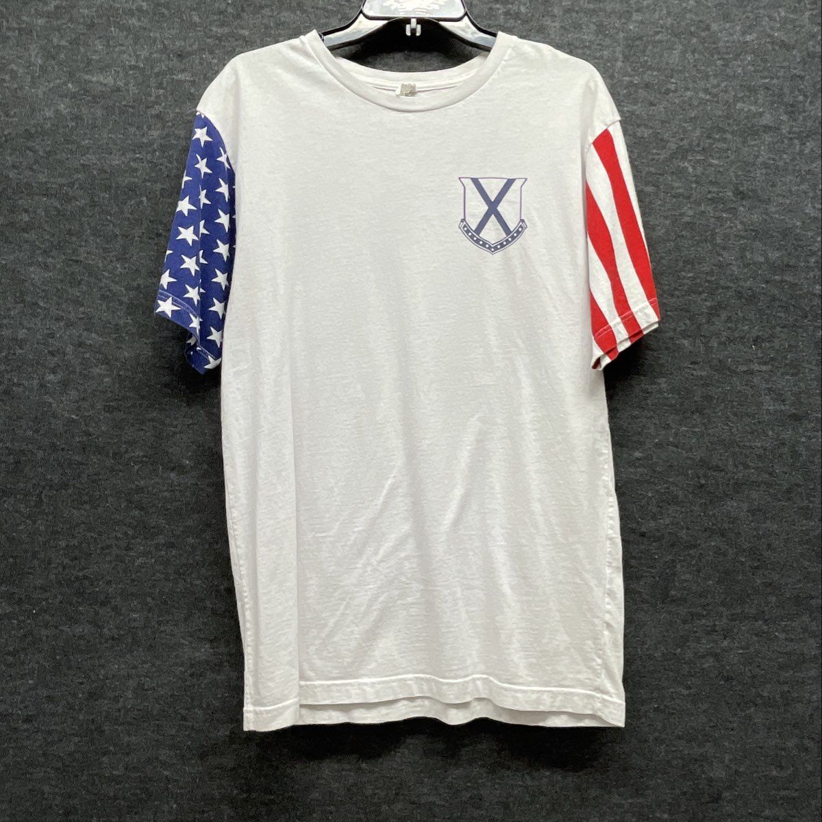 Old Row Happy Birthday America T-Shirt American Flag Sleeves USA Graphic Sz L