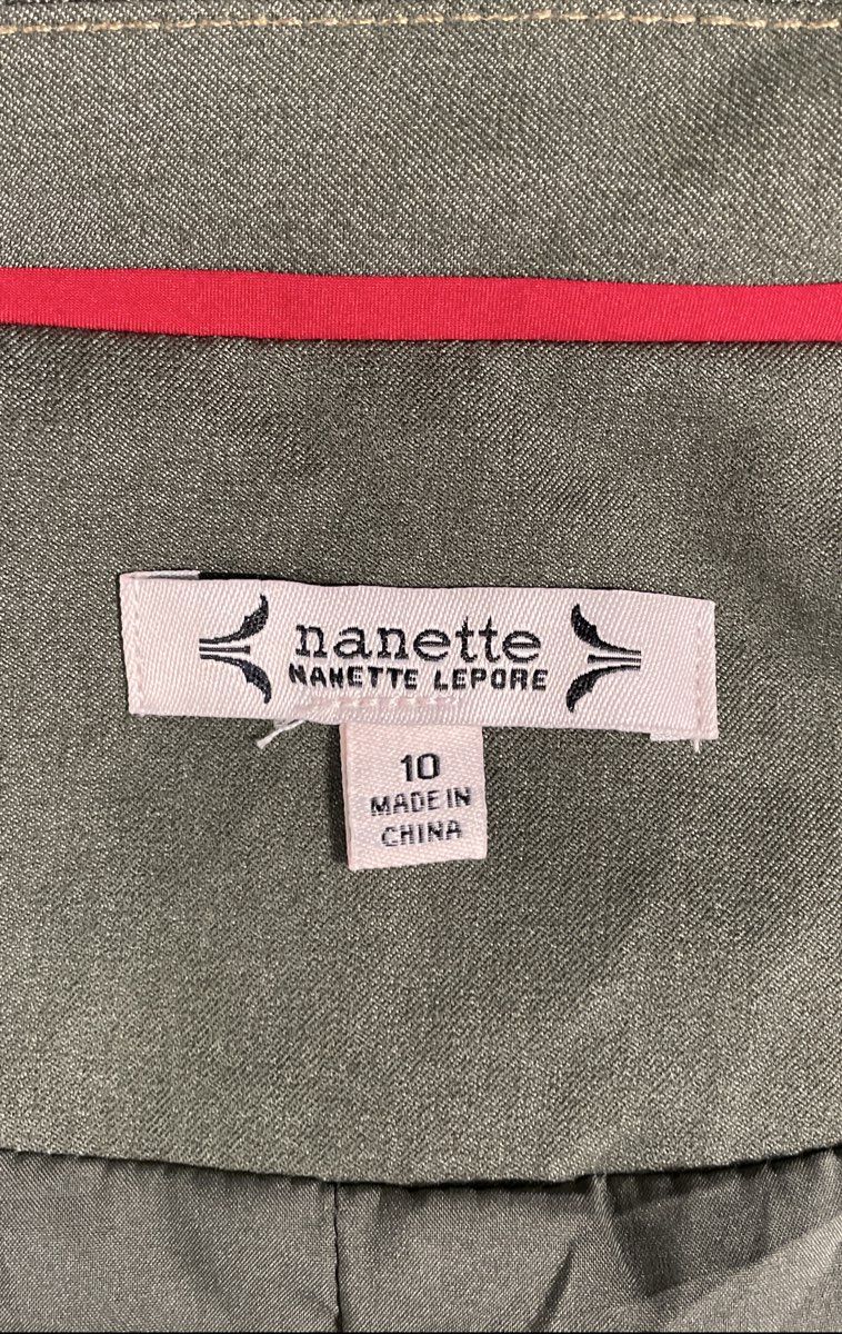 Nanette Lepore Women's Distressed Olive Green Blazer Gold Buttons NWT Sz 10