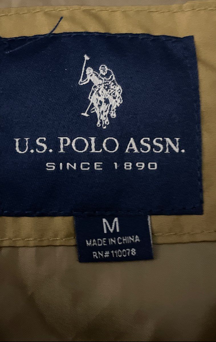 U.S. Polo Assn. Men's Tan Signature Puffer Vest Full Zip Size Medium