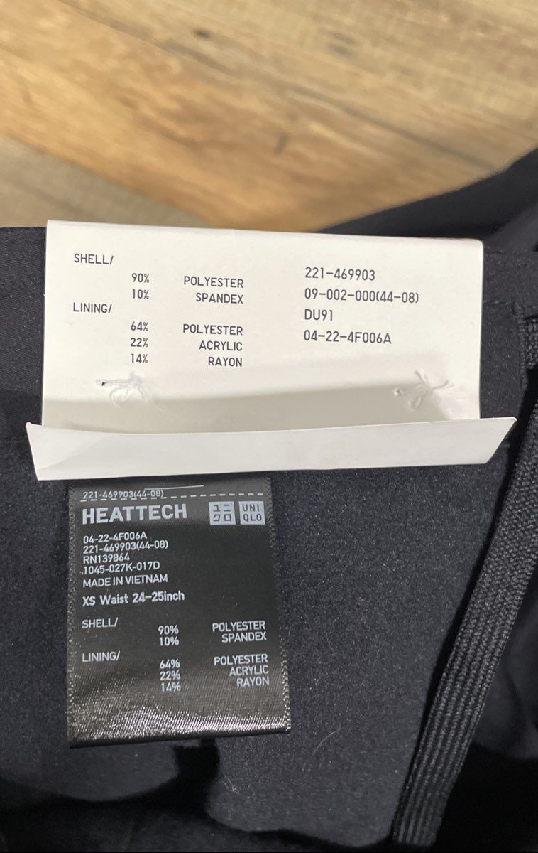 Uniqlo Women's Black Heattech Easy Pants Thermal Insulated NWT Sz XS