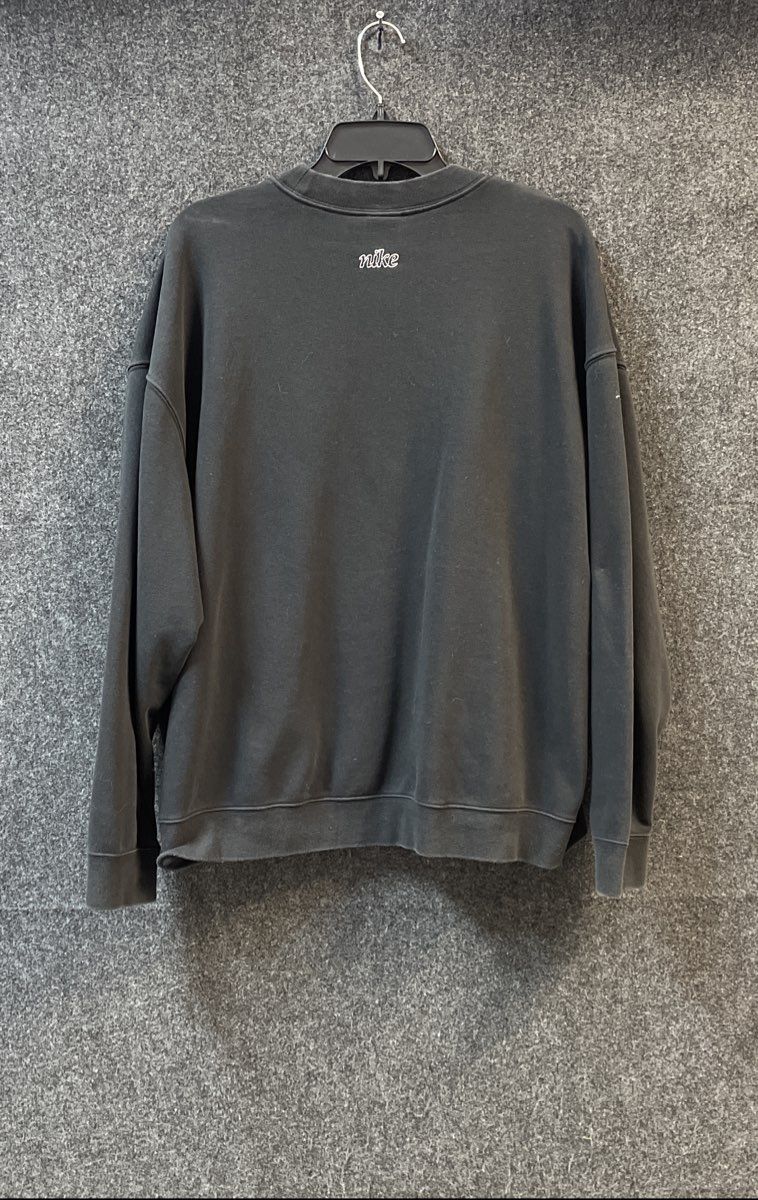 Nike Women's Black Dri-FIT Pullover Sweatshirt Embroidered Swoosh Sz L