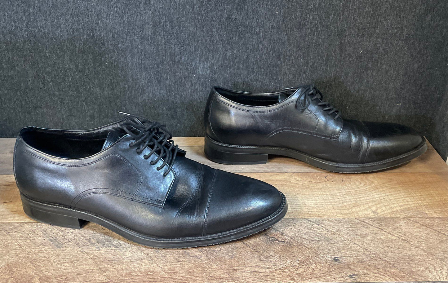 Cole Haan Grand 360 Waterproof Black Leather Cap Toe Derby Dress Shoes Size 12M