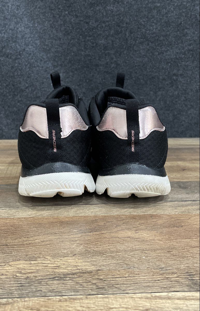 Skechers 179280WR Black Rose Gold Bungee Slip On Sneakers Women's Size 9