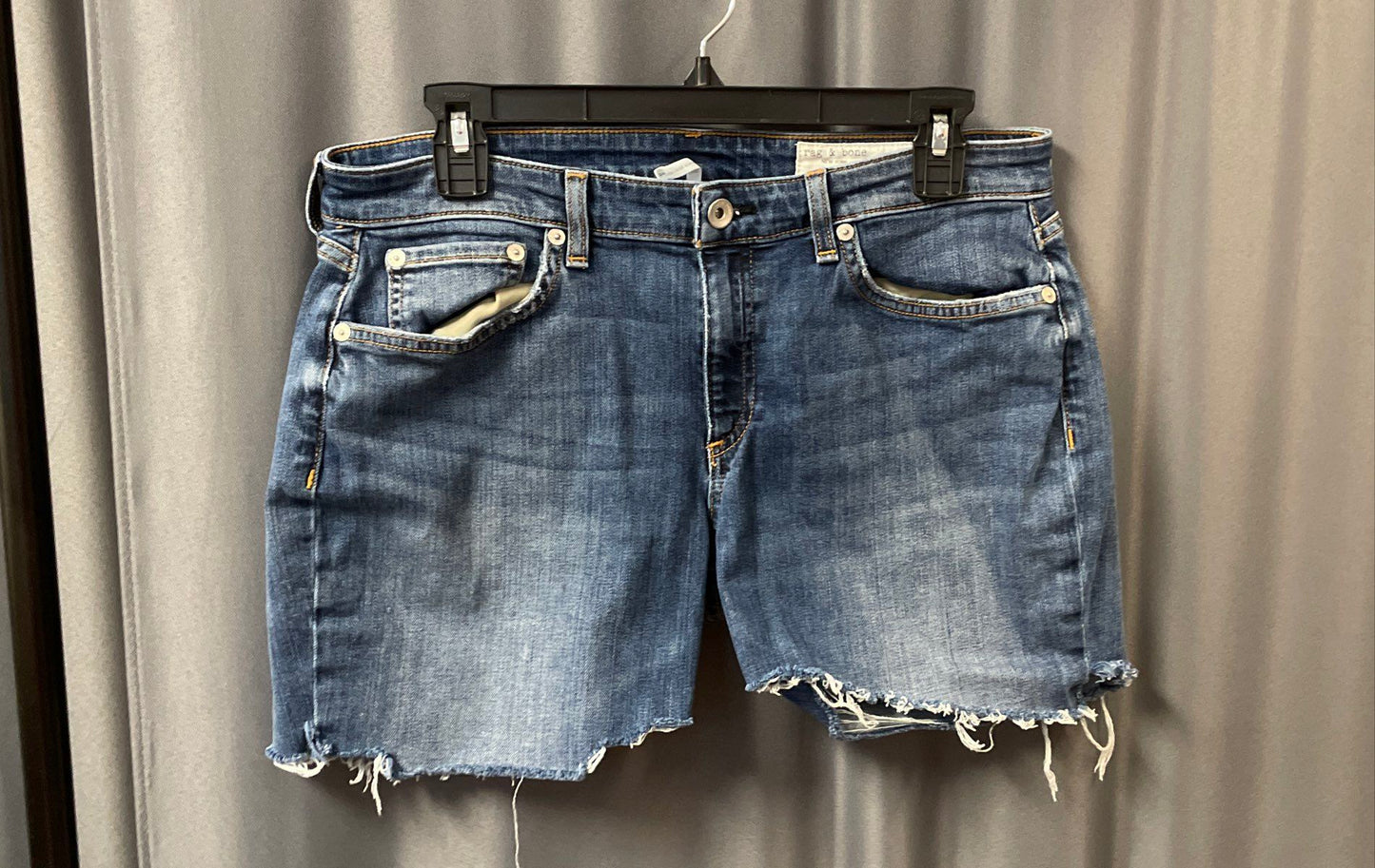 Rag & Bone Women's Blue Low-Rise Slim Boyfriend Cut Off Denim Shorts Sz 29