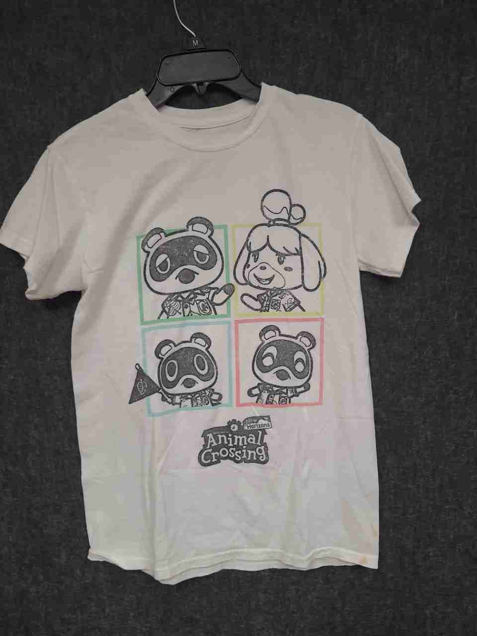 Nintendo Animal Crossing New Horizons White Graphic T-Shirt Isabelle Tom Nook S