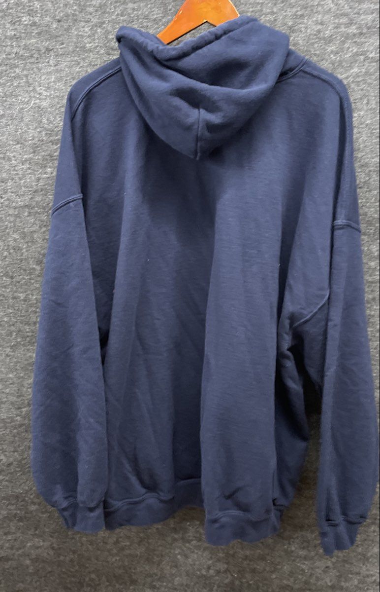Champion Men's Pullover Hoodie Navy Blue Graphic Script Logo Fleece Sz 3XL