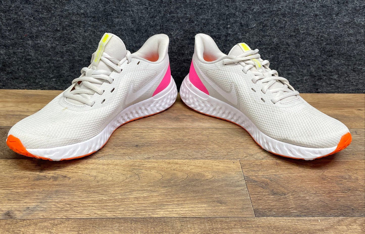 Nike Revolution 5 White Pink Laser Orange Women's Running Shoes Size 8.5