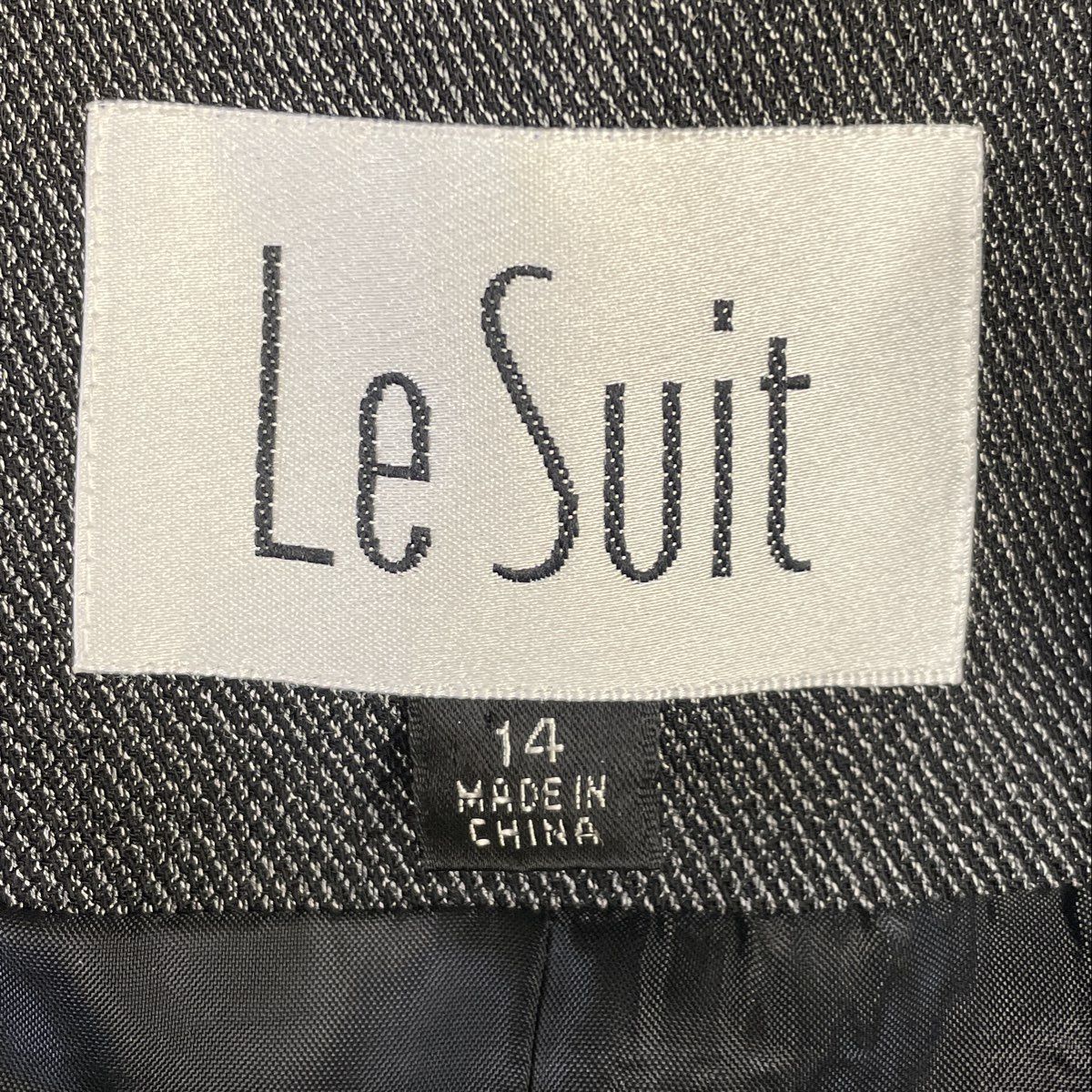 Le Suit Women's Grey 4-Button Notched Lapel Blazer Jacket Size 14