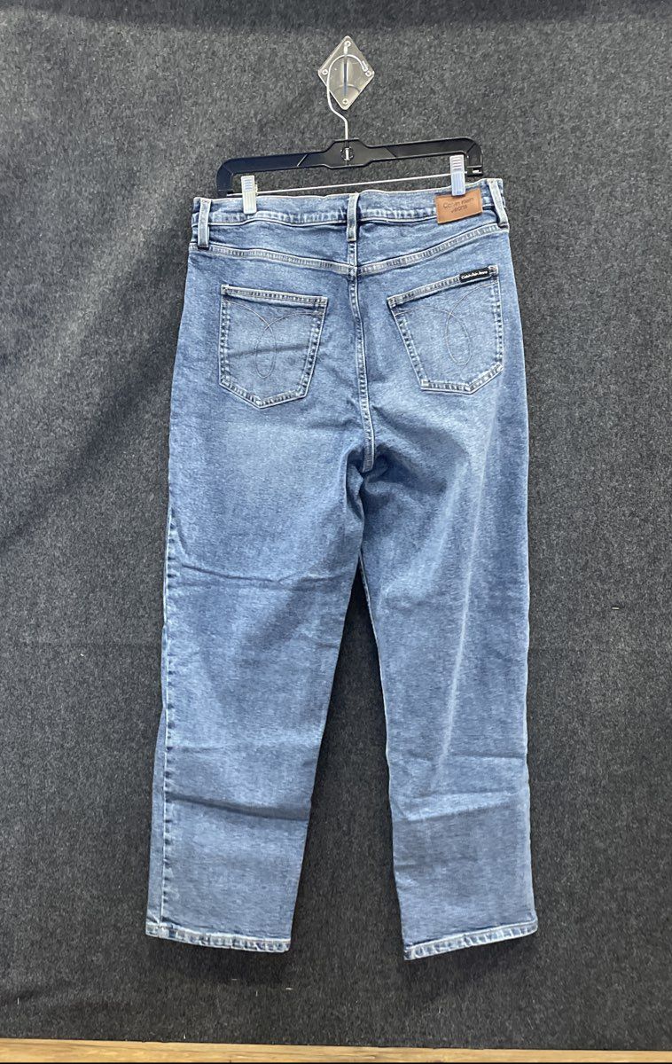 Calvin Klein Women's Jeans Blue Black Straight Leg High Rise Lot of 2 Sz 14