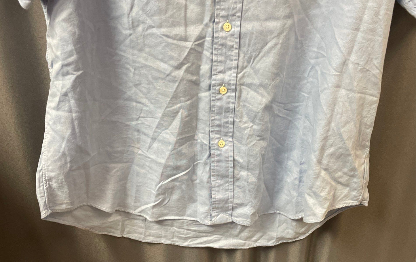 Ralph Lauren Men's Light Blue Slim Fit Chambray Oxford Short Sleeve Shirt XL